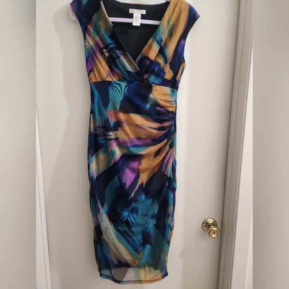 Vintage London Times Mesh Dress Midi Size 4 - Picture 2 of 3